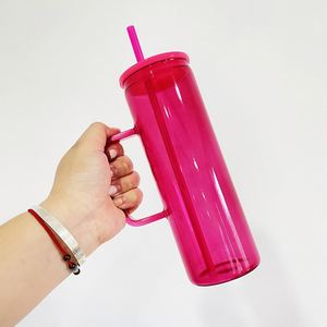 Venta al por Mayor de Tazas de Vidrio Delgadas de 20 oz en Color Jelly para Sublimación, con Asa, para Impresión por Sublimación - Product Image 2