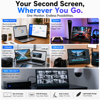 Moniteur sans fil 15,6'' avec émetteur RX 50M intégré, écran 1080P60, mise en miroir de l'écran, batterie 3000mAh, haut-parleur intégré