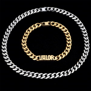 <span class=keywords><strong>Collana</strong></span> Personalizzata <span class=keywords><strong>con</strong></span> <span class=keywords><strong>Iniziale</strong></span> in Oro o <span class=keywords><strong>Argento</strong></span>, Catena Cubana - Product Image 3