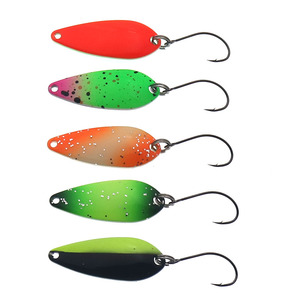 Cucchiaino da Pesca 4.3g 34mm UV Colorato Esca per Trota in Rame Metallo Lure da Pesca per Torrente Trota Cavedano Persico <span class=keywords><strong>Salmone</strong></span> - Product Image 5