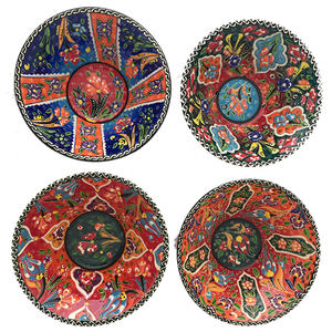 Bol plat en céramique antique turque classique, fait à la main, cuite à haute température, peint à la main sous glaçure, couleur personnalisée, 15 cm - Product Image 2