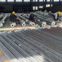 Poteaux d'éclairage de rue octogonaux durables et étanches en acier Q235B galvanisé à chaud de 6m, 8m et 10m