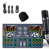 DJ Mélangeur Carte Son avec Interface Audio Portable Podcast Production Studio avec 3.5mm Microphone pour la Diffusion En Direct de Jeu