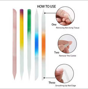 Mini lima de uñas profesional de cristal de doble cara, empujador de cutículas delicado, removedor de limado, palo reutilizable para manicura - Product Image 2