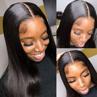 Perruques Lace Front HD 13x6, 100% Cheveux Humains, Densité 180, Perruques Frontales Lisses de 30 Pouces Pré-Pluckées pour Femmes Noires
