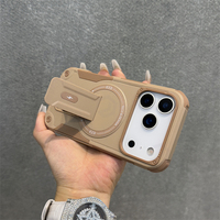 Casing Anti Benturan Untuk IPhone Air 17 16 15 14 13 12 11 Pro Max Dengan Penyangga Magnetik