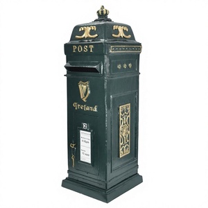 Country Style Irish Green Post <b>Box</b> For Ground Display Christmas Holiday Decoration Vintage Design Letter <b>Box</b> Durable Waterproof - Product Image 1