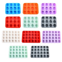 Moule à gâteau en silicone transfrontalier 12 cavités, pour muffins, puddings, gelées, chocolats, tartelettes aux œufs, facile à démouler et à nettoyer, compatible four