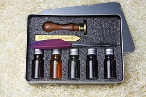 Vente en gros de <span class=keywords><strong>mini</strong></span> tampons à la cire personnalisés set de stylos à <span class=keywords><strong>plume</strong></span> calligraphie antique <span class=keywords><strong>stylo</strong></span> à encre trempée pour cadeaux de Noël - Product Image 5