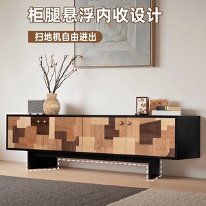 French Retro Style Solid Wood Tv Cabinet Ash Wood Color <b>Blocked</b> Wall <b>Mounted</b> Storage Living Room Tv Stand - Product Image 4