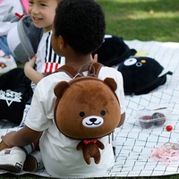 Sac de jouets 3D super mignon pour enfants, logo personnalisé animal jouet en peluche ours en peluche sacs à dos pour enfants