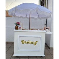 LEDA Nouveauté Chariot à Desserts et Bonbons Détachable Personnalisé Blanc Moderne en Métal pour Mariages et Événements