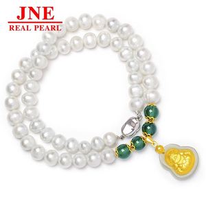 Natural Pearl Necklace Chalcedony Beads Hetian Gold Little Buddha Pearl Necklace Mother's Gift for <strong>Elders</strong> Mother's Day - Product Image 5