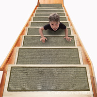 Tapis d'escalier moderne en lin auto-adhésif antidérapant en caoutchouc à motif abstrait, fabriqué à la machine, 1,5 mm – Vente chaude transfrontalière