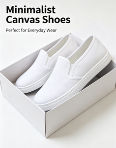 White Canvas Slip On Sneakers Breathable Casual Vulcanized Shoes Round Toe Low <b>Top</b> <b>Walking</b> Footwear - Product Image 2