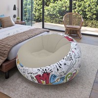 Haute qualité Portable PVC gonflable Air canapé Transparent paillettes chaise longue pliante pour l'extérieur chambre utiliser Design moderne