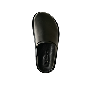 Sandales unisexes confortables et légères en cuir de vache véritable faites à la main avec une large bande et une semelle épaisse pour l'été, couleur noire - Product Image 5