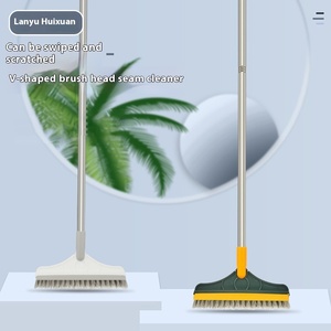 Brosse à fente en plastique à long manche pour nettoyer les carreaux de mur de salle de bain et les toilettes sans brosse de toilette à angle <span class=keywords><strong>mort</strong></span> - Product Image 3