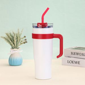 Gobelet isotherme en acier inoxydable de 40 oz avec poignée et couvercle à paille, tasse de voyage isolée sous vide pour voiture et activités sportives en extérieur - Product Image 3