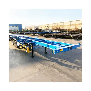 Fabricante China 40 Pies 20 Ft 50 Ton 60 80 100 Ton Equipo Remolque Esqueleto Semi Remolque