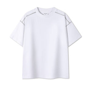 Maglietta in cotone 100% 240GSM con Logo 3d personalizzato peso pesante T-Shirt con stampa a sbuffo da <span class=keywords><strong>uomo</strong></span> con linea di spalla - Product Image 4