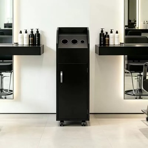 Armoire à outils de coiffure, chariot de rangement mobile multifonctionnel en métal pliable avec 4 roues pour salon de beauté - Product Image 4