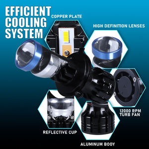 Mini projecteur LED H11 H7 H4 80W 6500K, ampoule LED H4 pour <span class=keywords><strong>moto</strong></span>, projecteur de phare LED H4, ampoule LED H4 pour automobile - Product Image 4