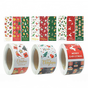 Étiquettes autocollantes personnalisées créatives en bande longue pour Noël 2026, ODM/OEM, pour emballages cadeaux de Noël - Product Image 1