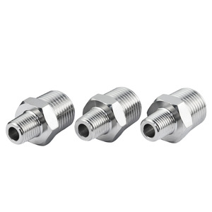 Stainless Steel Male Threaded Fitting 304 Grade Thickened Hexagonal Reducing Double-Ended Pipe Connector - Product Image 1