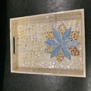 Plateau en nacre et bois incrusté, écologique, marque Glovimex, style moderne, fait main, plateau de service et de rangement en provenance du Vietnam - Product Image 4