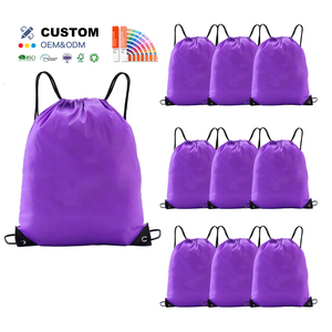 Promotional Custom Logo Draw String Bag 210D Polyester Sport Backpack Drawstring Nylon Gym Bags