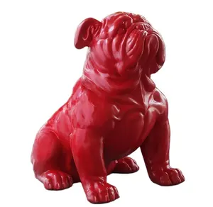 กระทิงแดงรูปปั้นสุนัขที่กำหนดเองบูลด็อกประติมากรรม