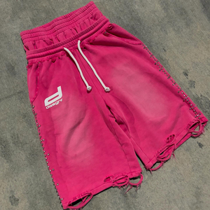 กางเกงขาสั้นซับเหงื่อผ้าฝ้ายเอวสูงสำหรับผู้ชายกางเกงขาสั้นสำหรับผู้ชายเอวสูงแบบมีเชือกรูดยาวถึงเข่าไม่ต้องเสียภาษี - Product Image 2