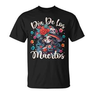 Camiseta mexicana del Día de Muertos La Catrina para mujeres y hombres, camiseta unisex - Product Image 1
