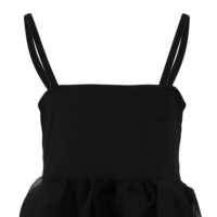 Robe nuisette personnalisable pour filles, en tulle noir à volants, tricot côtelé, style minimaliste, tendance, audacieux, mignon et décontracté, collection Printemps-Été, ODM