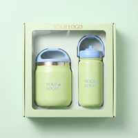 Ensemble cadeau Everich de bouteille isotherme et de boîte à repas pour enfants avec motif d'animaux de dessin animé, boîte à lunch sous vide en acier inoxydable 304, logo personnalisé OEM ODM