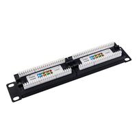 Panel de Conexiones de Red Cat6 de 12 Puertos UTP de 10 Pulgadas 1U, Bloque de Conexiones Ethernet de Cobre de 50 Pulgadas con Baño de Oro, Certificado para Cat6/Cat5e/Cat5