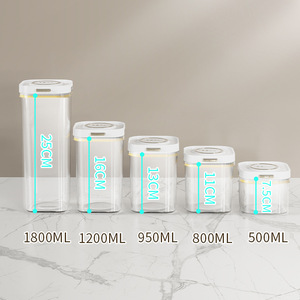 Airtight <b>Storage</b> <b>Jar</b> Cylinder Plastic Lid Food Grade <b>For</b> Snacks Seasonings Noodles Grains Moisture Proof - Product Image 5