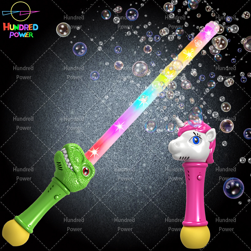 Electric LED Flashing Light Bubble Magic Wand Toy With 95ML bubble water Music light up bubble Sword