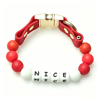 Collier pour chien en silicone avec lettres, étanche, perles DIY, style décontracté, couleur macaron, boîte, prend en charge les noms personnalisés, livraison directe, boucle universelle