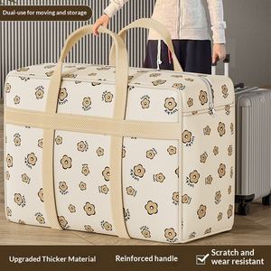 Sac de rangement matelassé à motif floral pour garçons, avec poignées renforcées, imperméable, anti-poussière, <span class=keywords><strong>en</strong></span> tissu non tissé, grande capacité, pour voyage et déménagement - Product Image 4