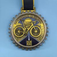 Fabricant OEM de médailles sportives en métal sur mesure, médailles de vélo avec ruban souvenir, médailles de vélo, médaillon