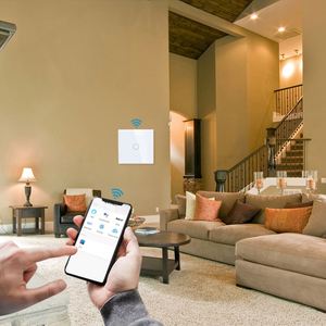 Tuya EU Wifi + RF 1 băng đảng nhà thông minh app điều khiển từ xa bằng giọng nói 220V ánh sáng Tempered Glass cảm ứng Wifi tuya tường công tắc điện - Product Image 4