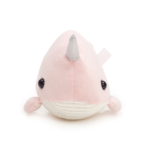 Peluche Narval Rose Kawaii avec Corne Argentée Scintillante, Adorable Jouet en Peluche Baleine Licorne Créature Marine pour Filles - Product Image 2