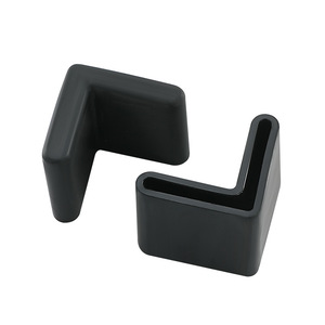 Manchon en fer en forme de L, housse de protection en caoutchouc pour étagère et lit en fer, antidérapant, épaissi, noir - Product Image 4