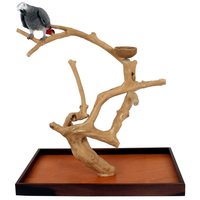 Perchoir en bois de café naturel fait main pour perroquet, branche pour oiseaux, accessoire de cage pour ara, gris africain, cockatiel, conure, perruche