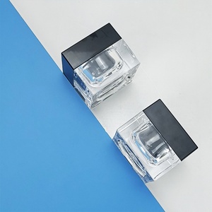 Envase de Lujo Vacío para Cosméticos y Crema Hidratante, 15g 30g 50g 100g, Tarro Cuadrado de Plástico Acrílico Negro con Protección UV para Gel de Uñas - Product Image 3