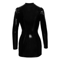 Modisches Damen Wet-Look Kunstleder Bodycon Latex-Kleid, Body-Fetisch Einreiher, Erotisches Sexy Club Party Kleid für Damen