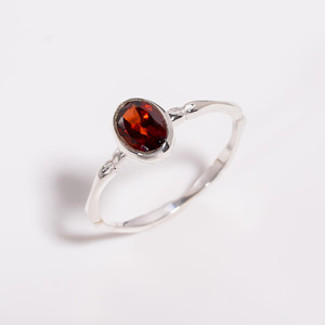 Customizable Minimalist 925 Sterling Silver <b>Ring</b> Oval Cut Garnet Gemstone Fine Silver Jewelry Weddings Direct Wholesale Factory - Product Image 1