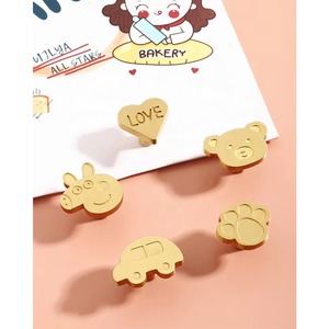 Poignées de tiroir et de placard pour meubles d'enfants, motif animal de dessin animé, forme <span class=keywords><strong>cochon</strong></span> doré, mignonnes, pour chambre à coucher, armoire, placard, quincaillerie de tirage - Product Image 2